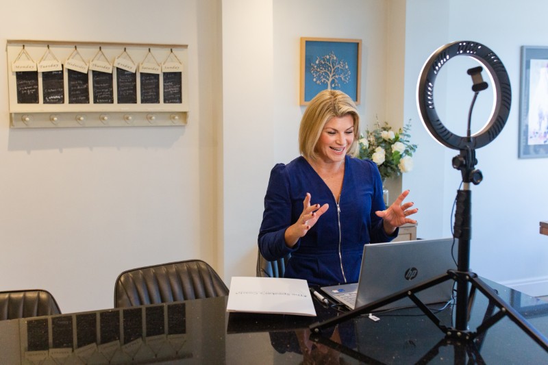 Anna Randall delivering online interview coaching